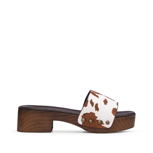 Chinelo Salto Médio Mulher Castanho
