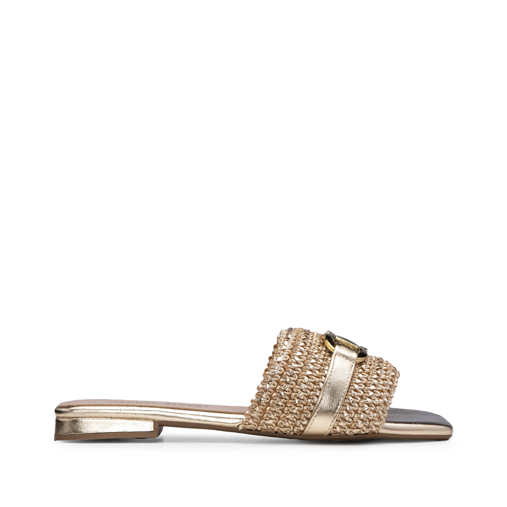 Chinelo Casual Mulher Metalizado Dourado