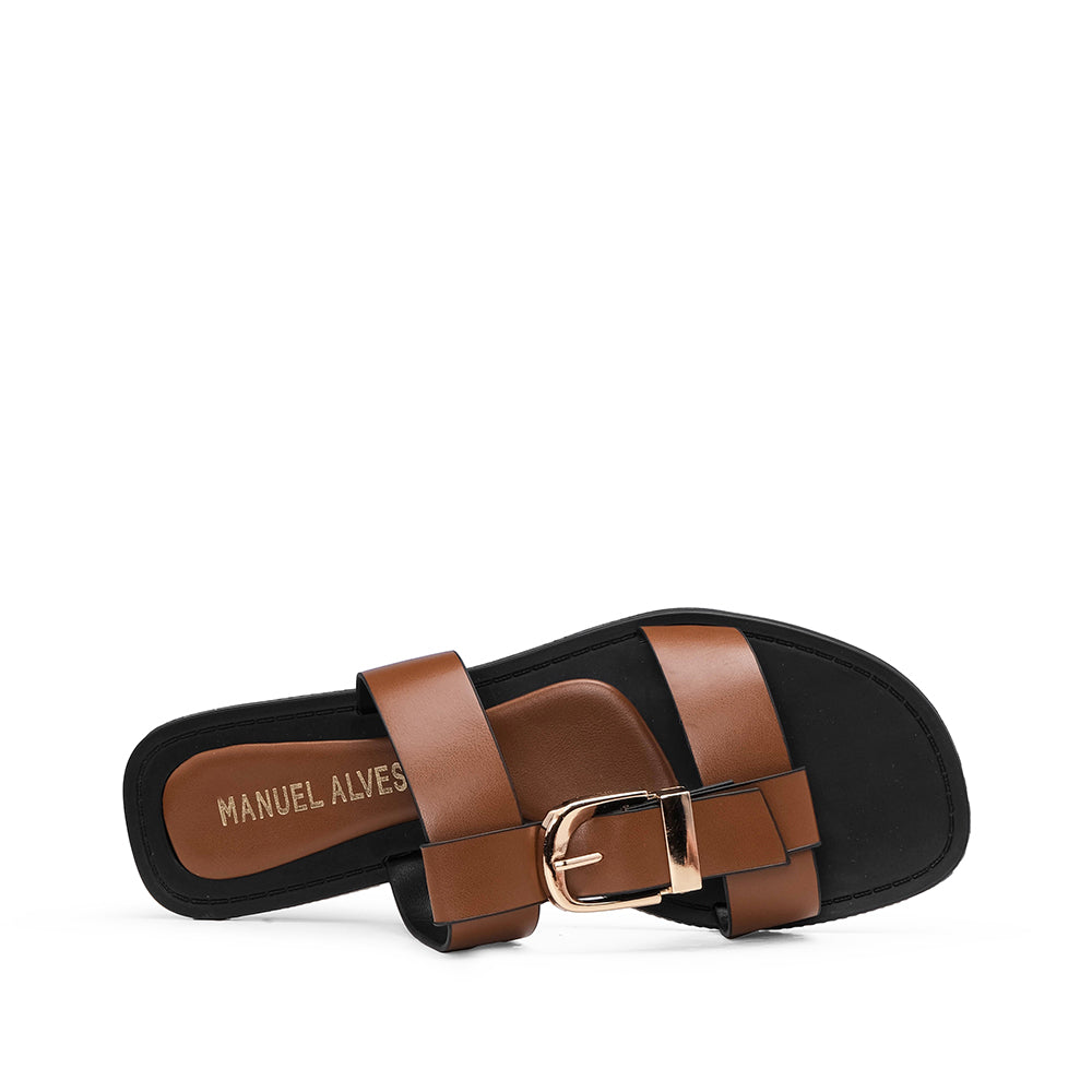 Chinelo Casual Mulher Camel