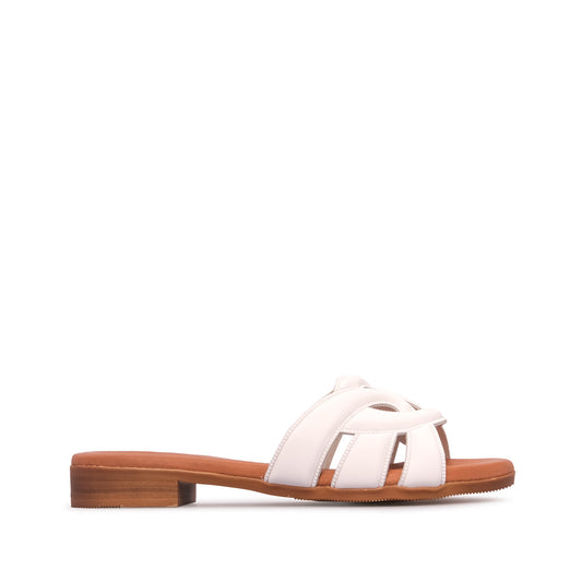 Chinelo Salto Raso Mulher Pele Branco