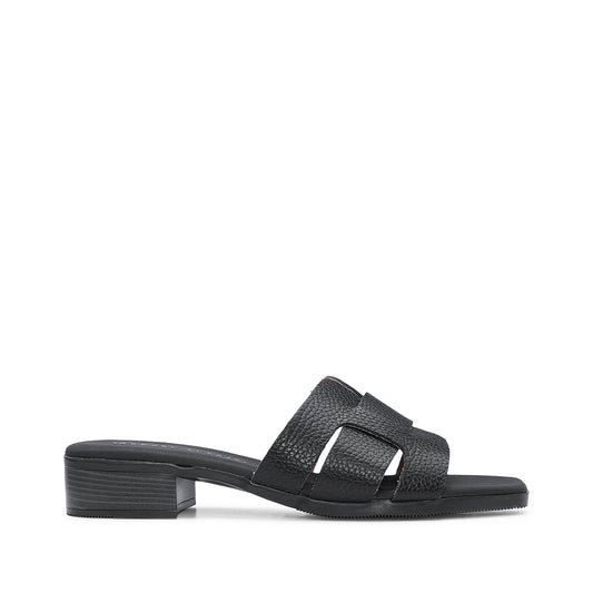 Chinelo Salto Raso Mulher Pele Preto