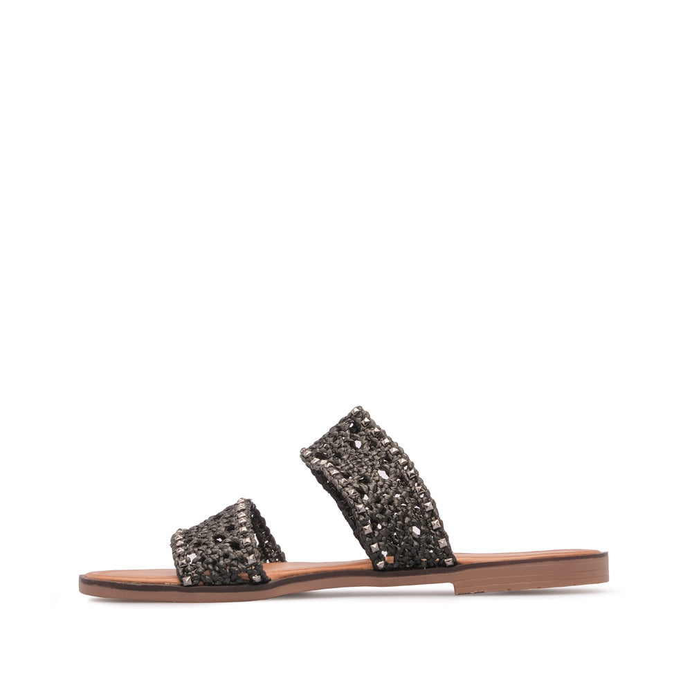 Chinelo Salto Raso Mulher Pele Sintética Preto