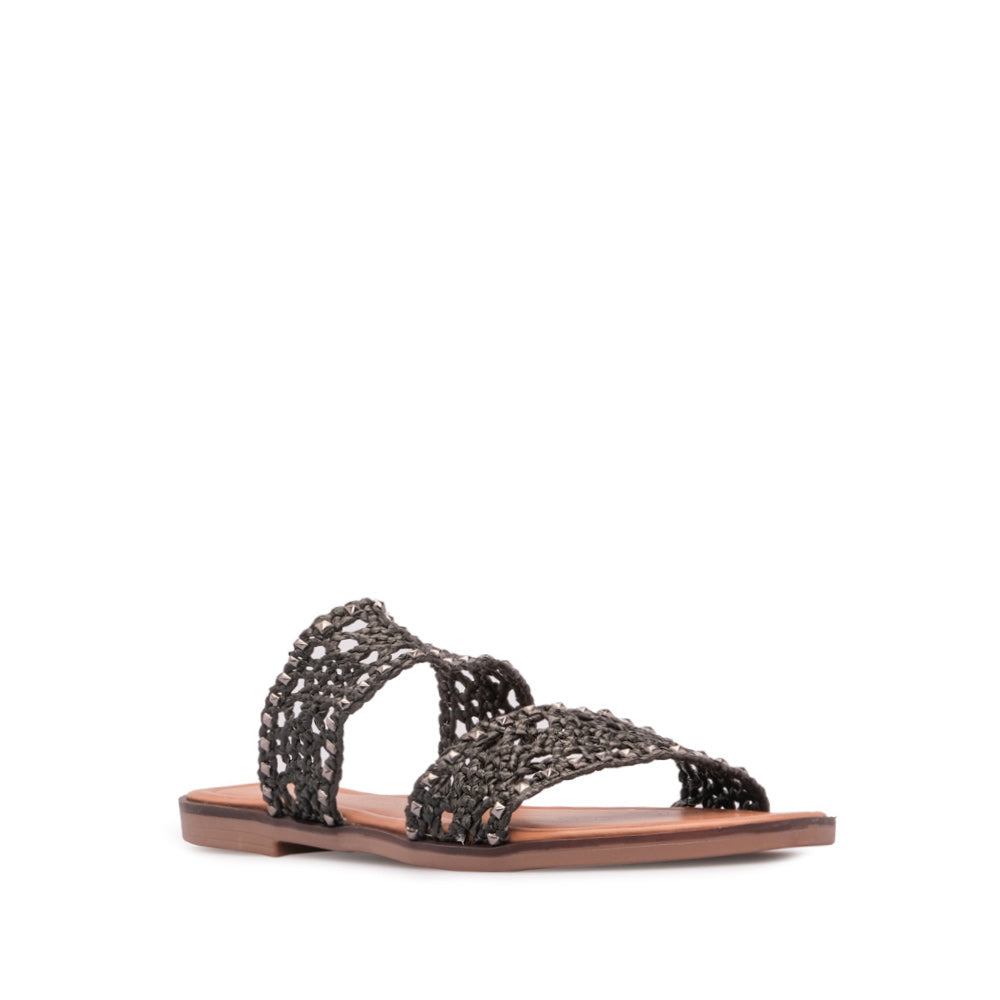 Chinelo Salto Raso Mulher Pele Sintética Preto