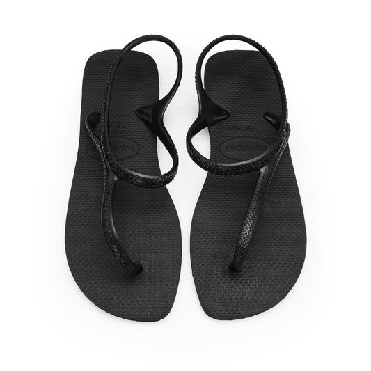 Chinelo Salto Raso Mulher Pele Sintética Preto