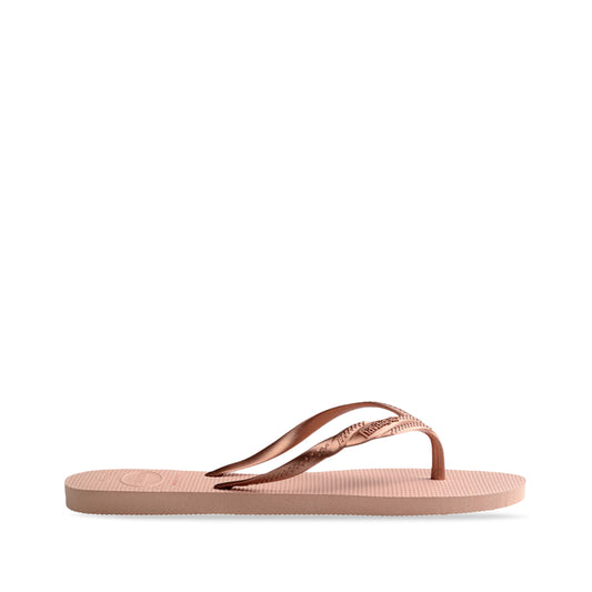 Chinelo Salto Raso Mulher Pele Sintética Rosa