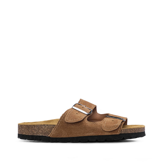 Chinelo Salto Raso Mulher Camurça Camel