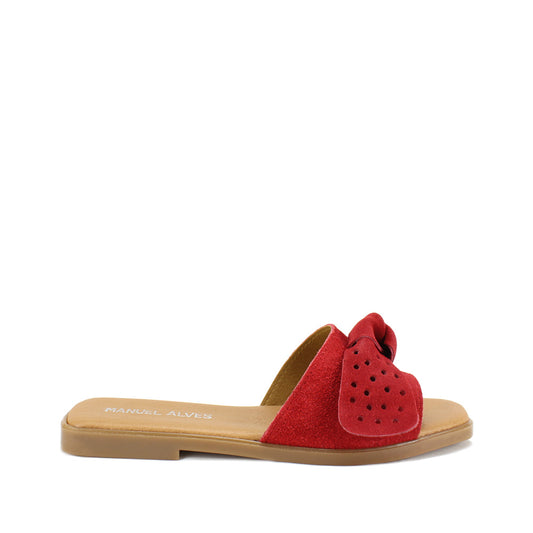 Chinelo Casual Mulher Camurça Vermelho