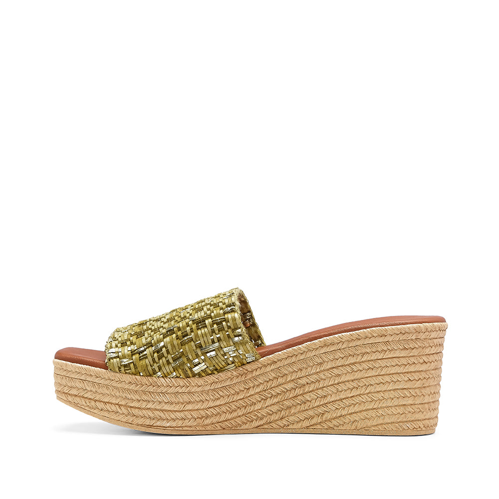 Chinelo Salto Cunha Mulher Pele Verde