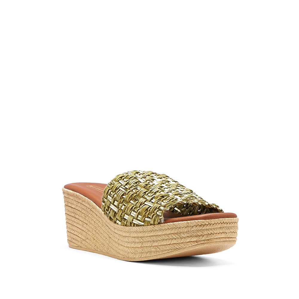 Chinelo Salto Cunha Mulher Pele Verde