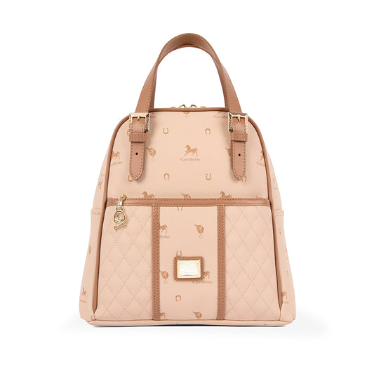 Mala Mochila Mulher Pele Bege