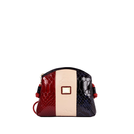 Mala Tiracolo Mulher Pele Azul E Vermelho