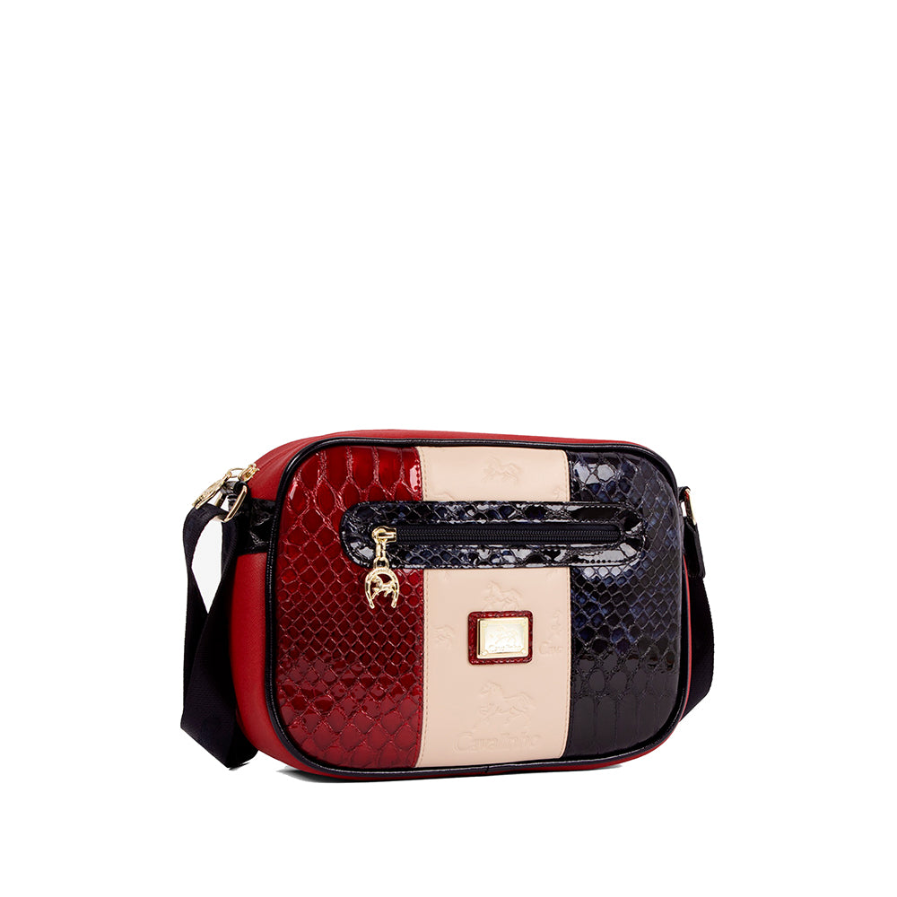 Mala Tiracolo Mulher Pele Azul E Vermelho