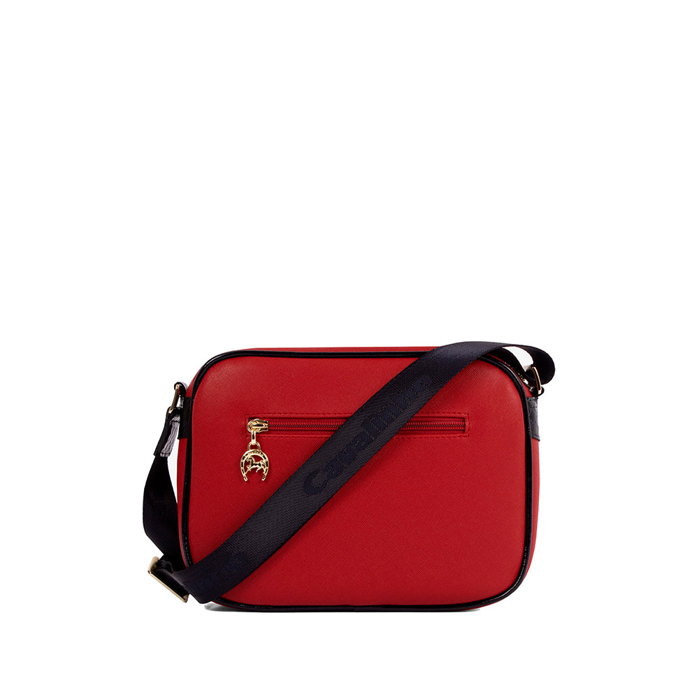 Mala Tiracolo Mulher Pele Azul E Vermelho