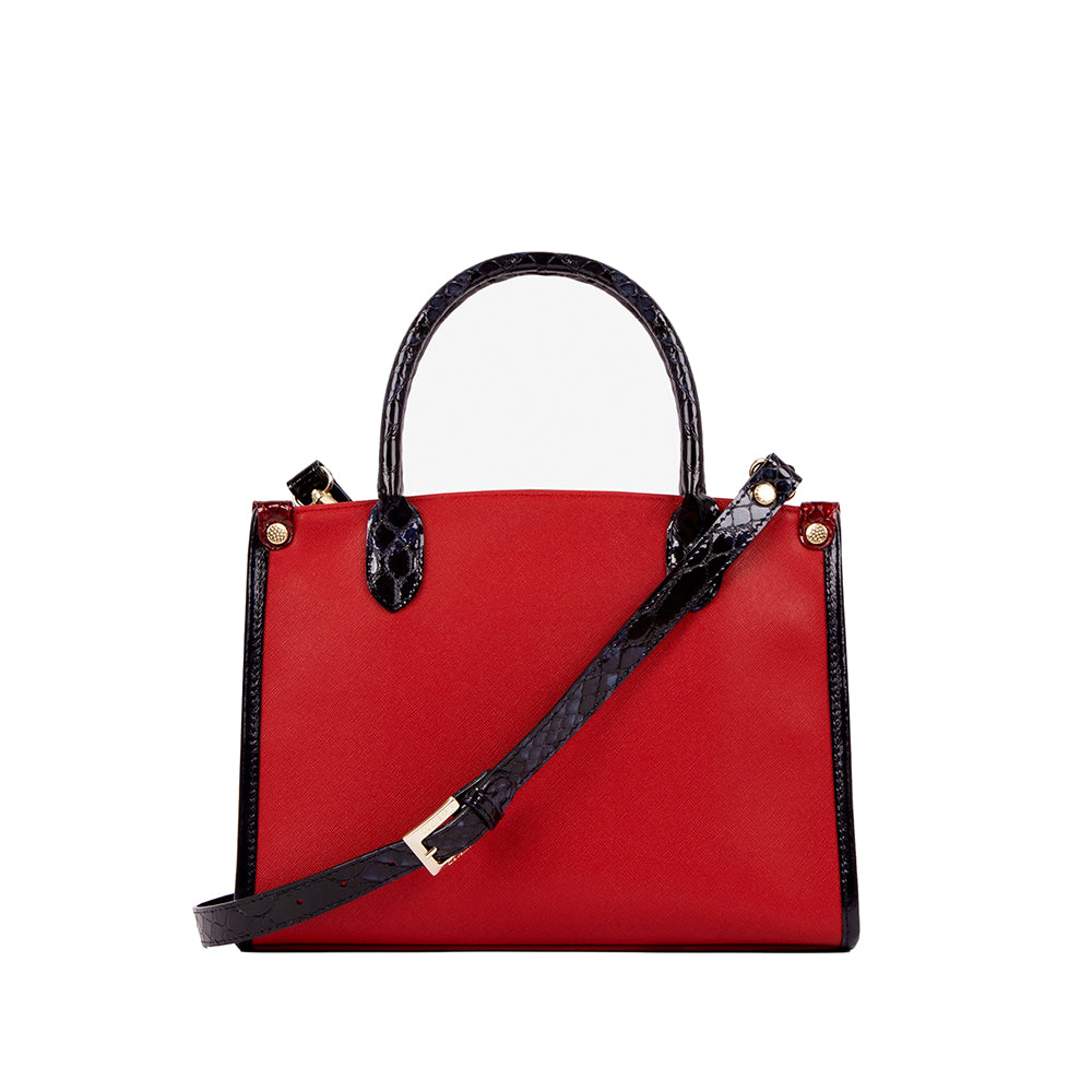 Mala de Mão Mulher Pele Azul E Vermelho