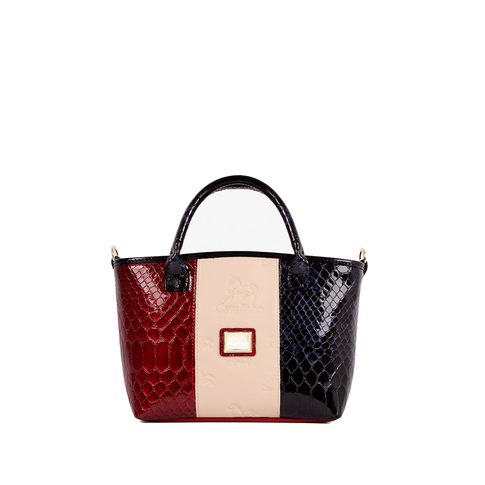 Mala de Mão Mulher Pele Azul E Vermelho