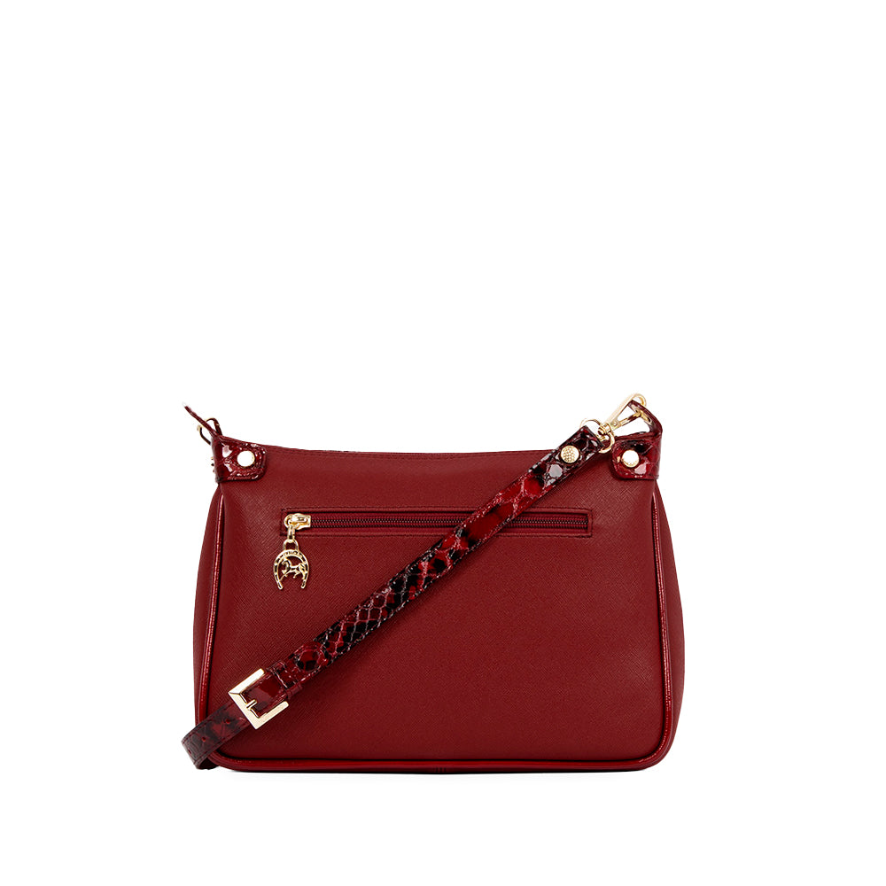 Mala de Ombro Mulher Pele Bordeaux