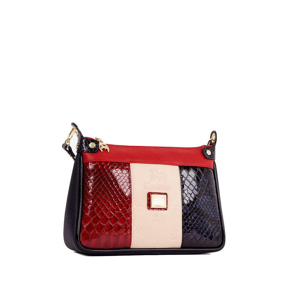 Mala Tiracolo Mulher Pele Azul E Vermelho