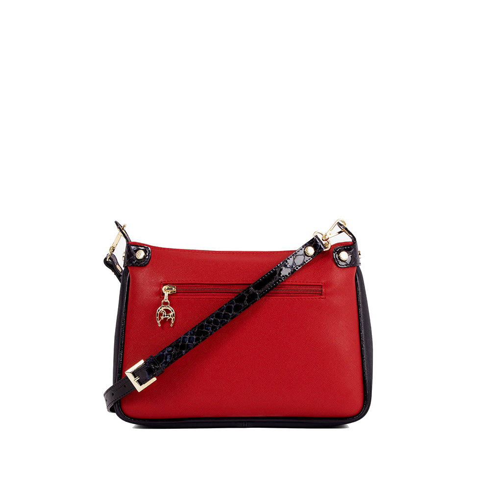 Mala Tiracolo Mulher Pele Azul E Vermelho