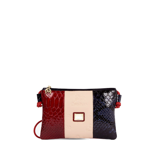 Mala Tiracolo Mulher Pele Azul E Vermelho