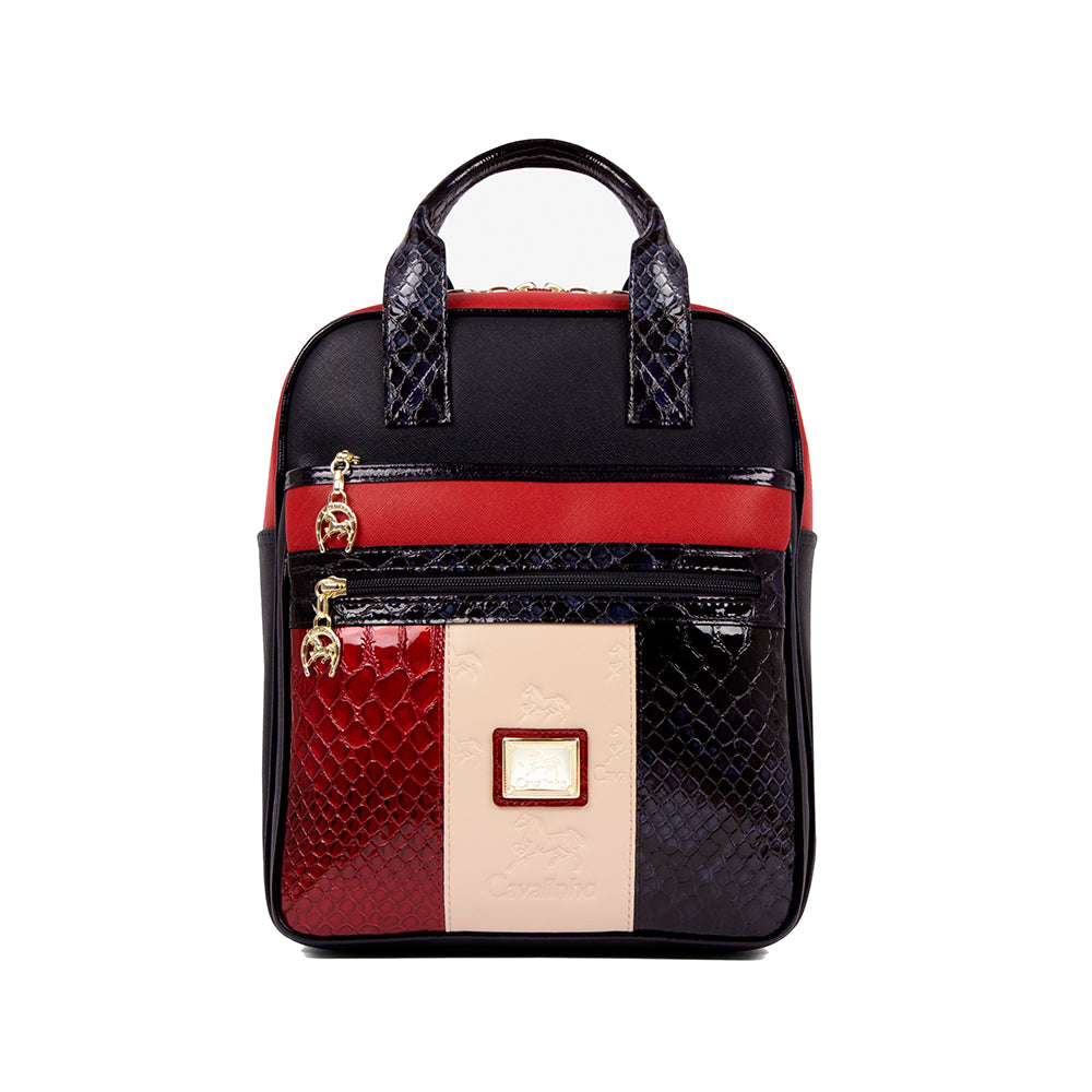 Mala Mochila Mulher Pele Azul E Vermelho