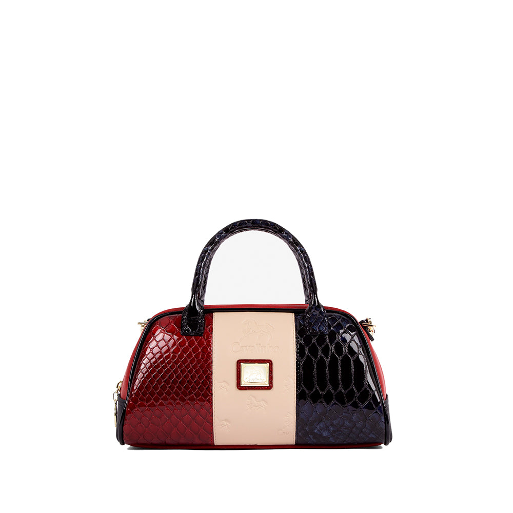 Mala de Mão Mulher Pele Azul E Vermelho