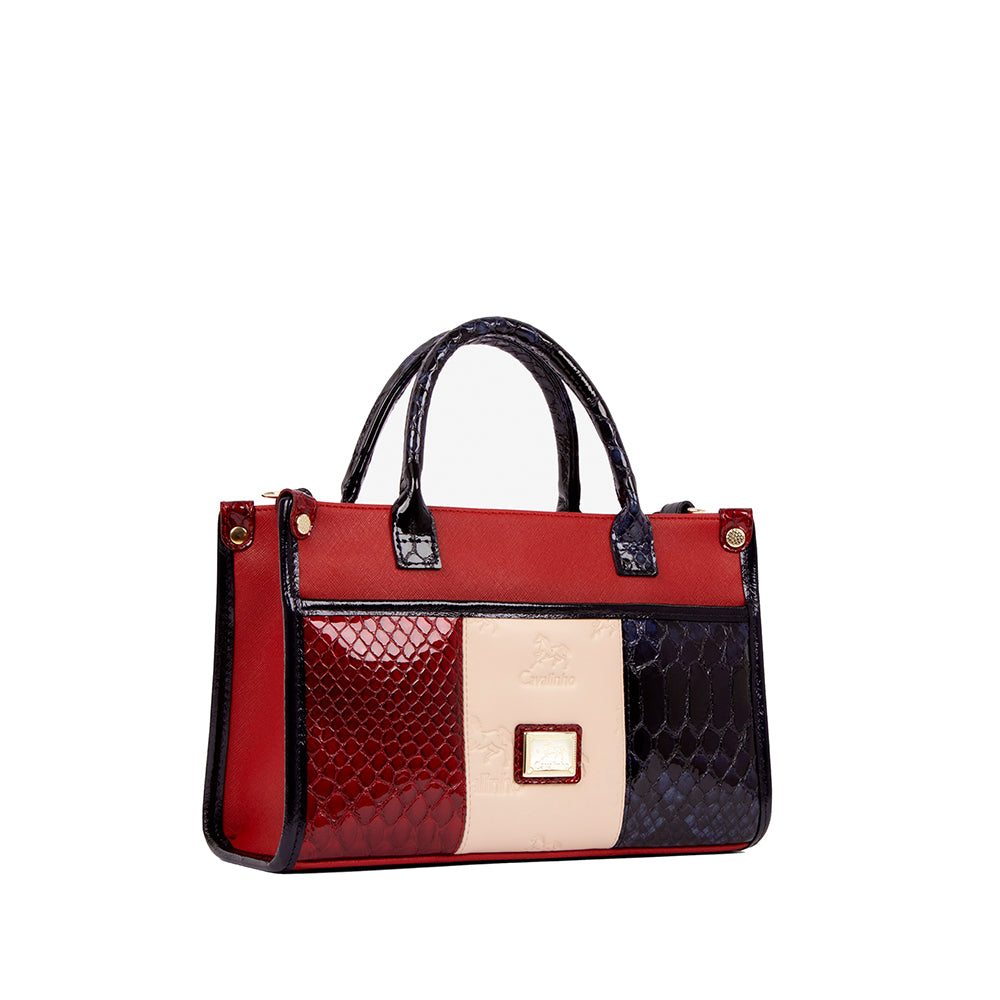 Mala de Mão Mulher Pele Azul E Vermelho