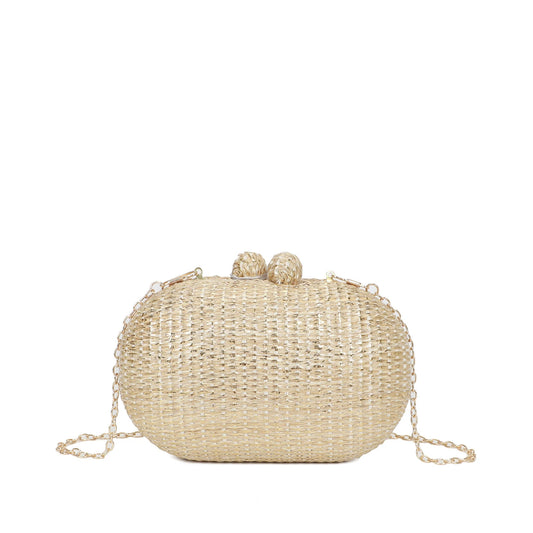 Mala Clutch Mulher Dourado