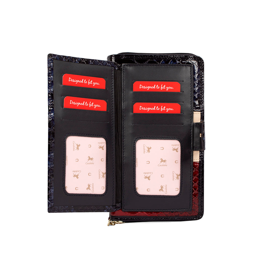 Carteira Mulher Pele Azul E Vermelho