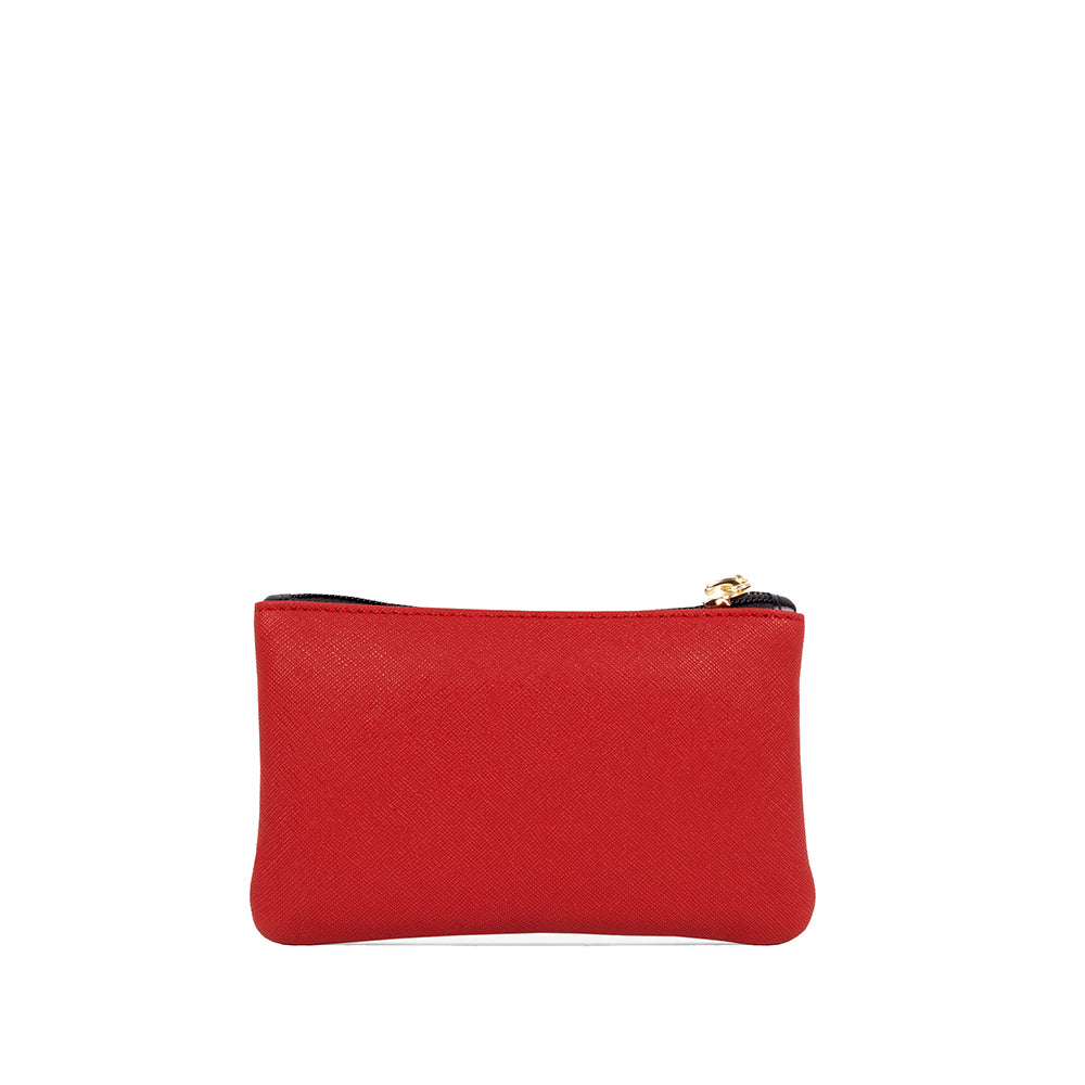 Porta Moedas Mulher Pele Azul E Vermelho