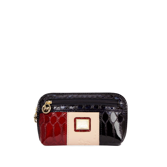 Porta Moedas Mulher Pele Azul E Vermelho