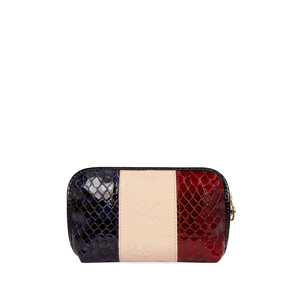 Porta Moedas Mulher Pele Azul E Vermelho