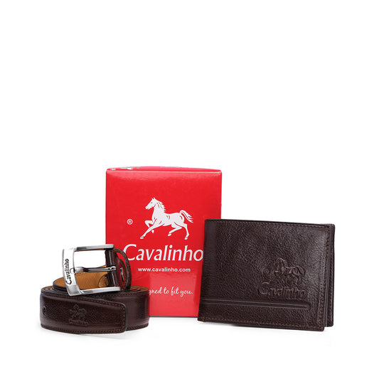 Pack Cinto e Carteira Cavalinho Castanho